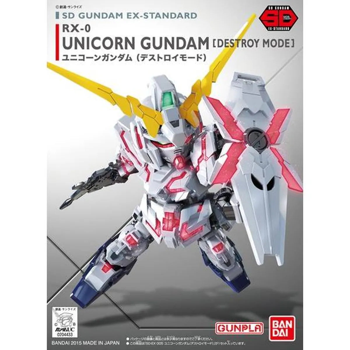 Gunpla Unicorn Gundam Destroy Mode SD – boîte Bandai