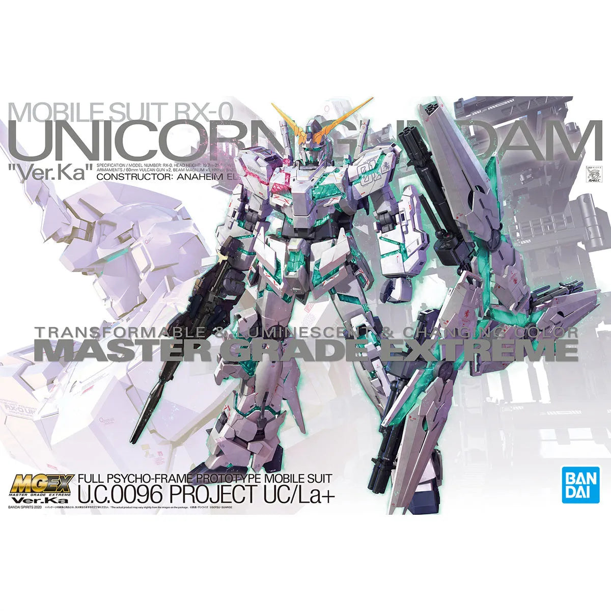Gunpla Unicorn Gundam MGEX 1/100 – boîte Bandai