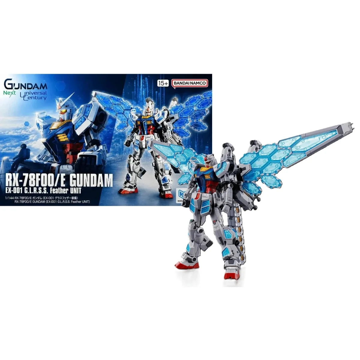 HG 1/144 RX-78F00/E Feather Unit - boîte Bandai et Gunpla monté