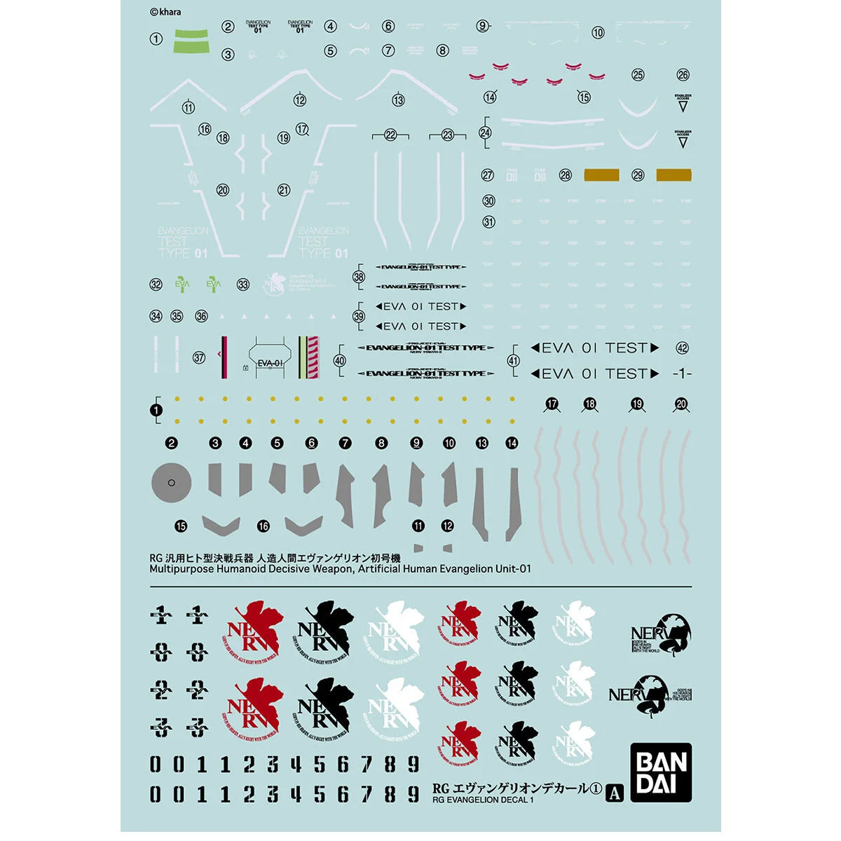 Water Decals RG Evangelion Decal 1 - planche 1
