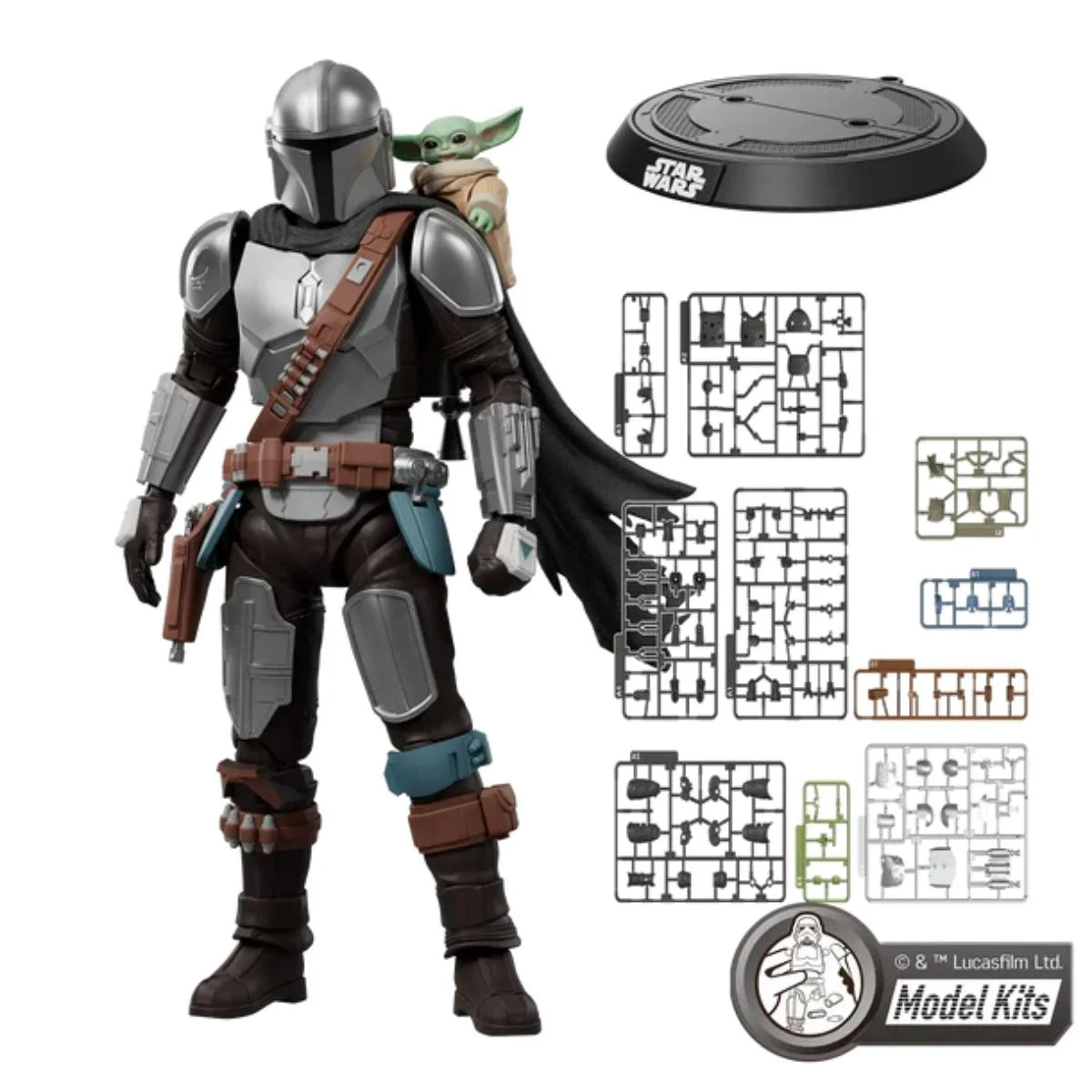 Blokees Star Wars The Mandalorian et Grogu - maquette montée et grappes