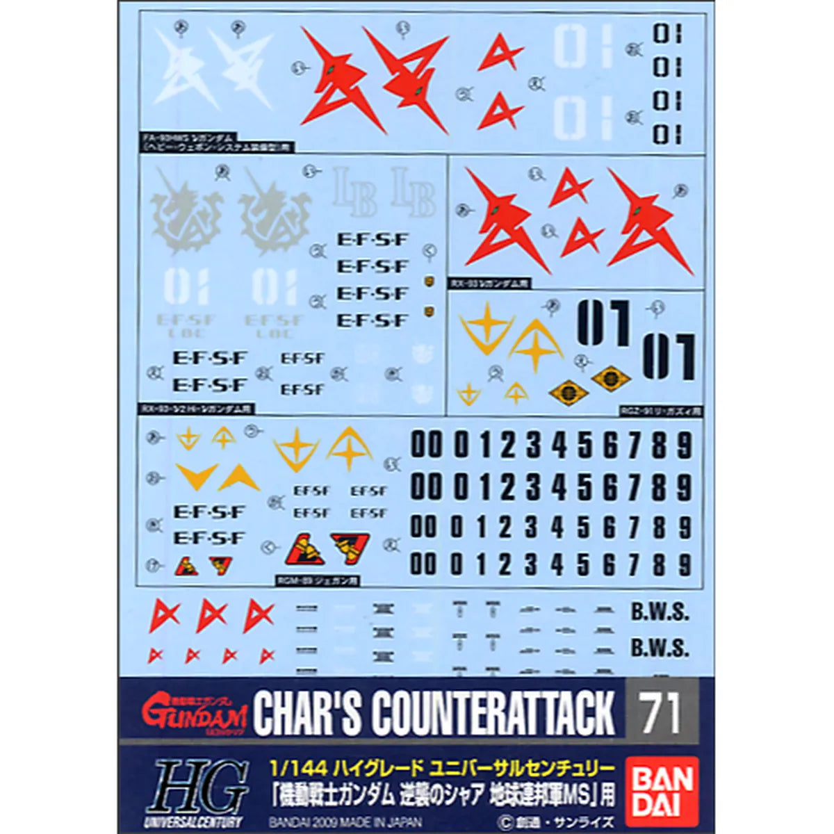 Gundam Gunpla Decalcomanies 71 - Char's counterattack - Illustration