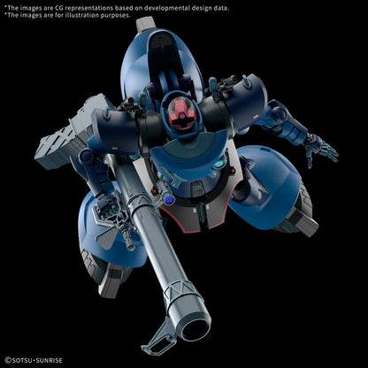 Gunpla Challia's Rick Dom GQ HG 1/144 – maquette montée pose dynamique vue avant