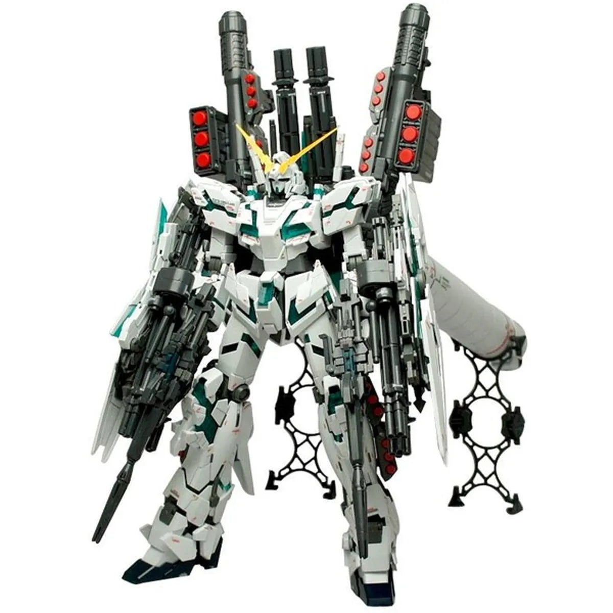 Gunpla Full Armor Unicorn ver ka MG 1/100 – maquette montée vue avant avec armes