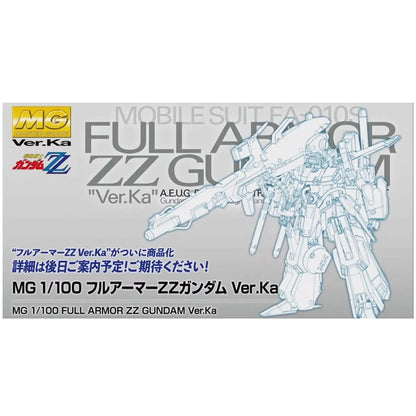 Gunpla Full Armor ZZ Gundam ver ka MG 1/100 – prototype de la boîte Bandai