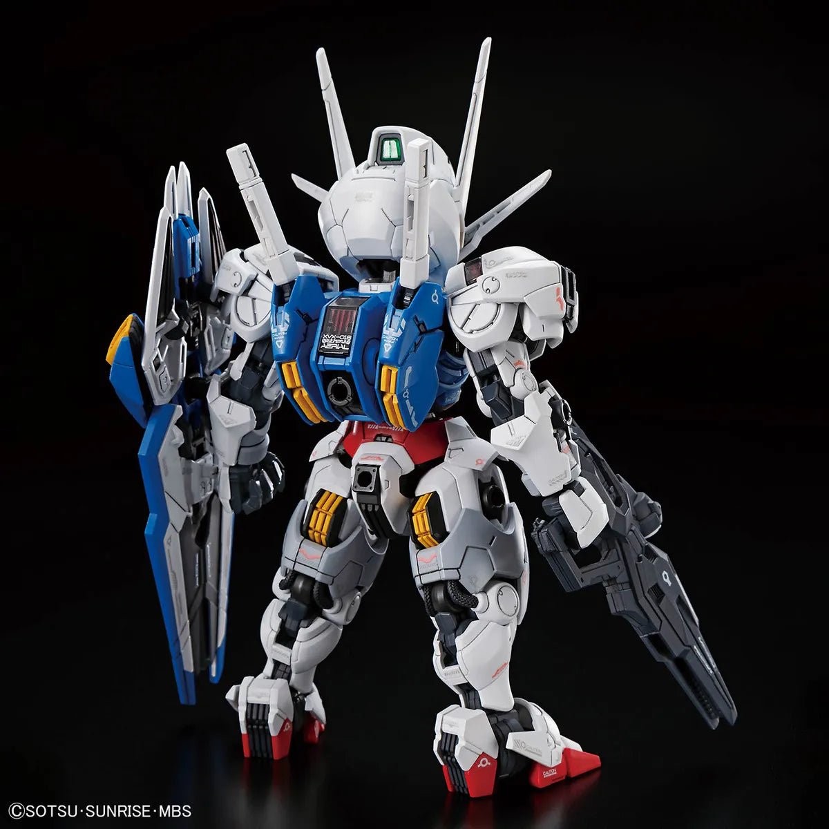 Gunpla Gundam Aerial MGSD – maquette montée vue de dos