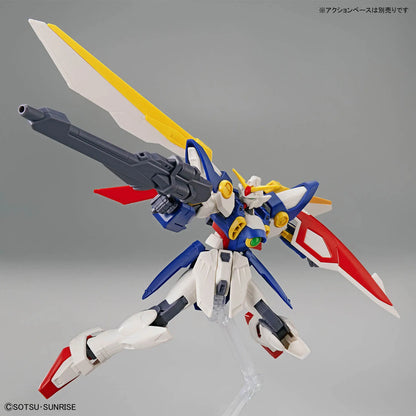 Gunpla Wing Gundam EG 1/144 – maquette montée posing vue de côté