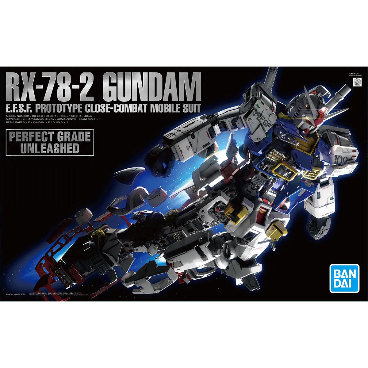 Gunpla RX-78-2 Gundam PG Unleashed 1/60 – boîte Bandai