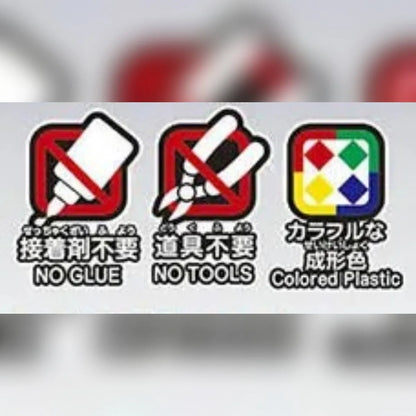 Icones No glue, No tools et Colored Pastic