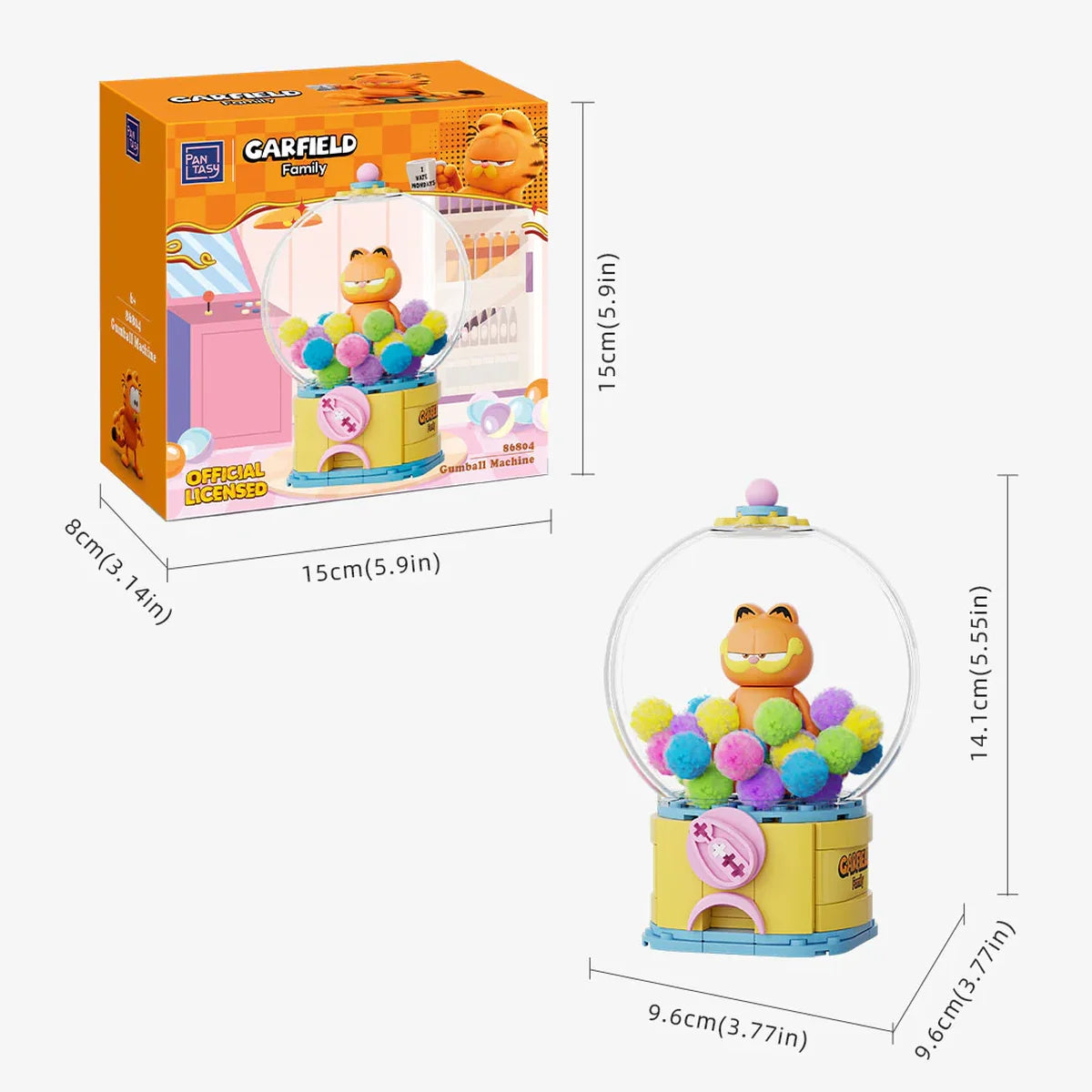 Pantasy Garfield Gumball Machine - Boîte et dimensions